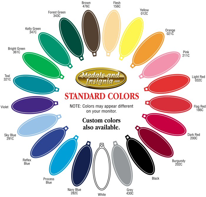Standard and Most Commonly Requested Colors